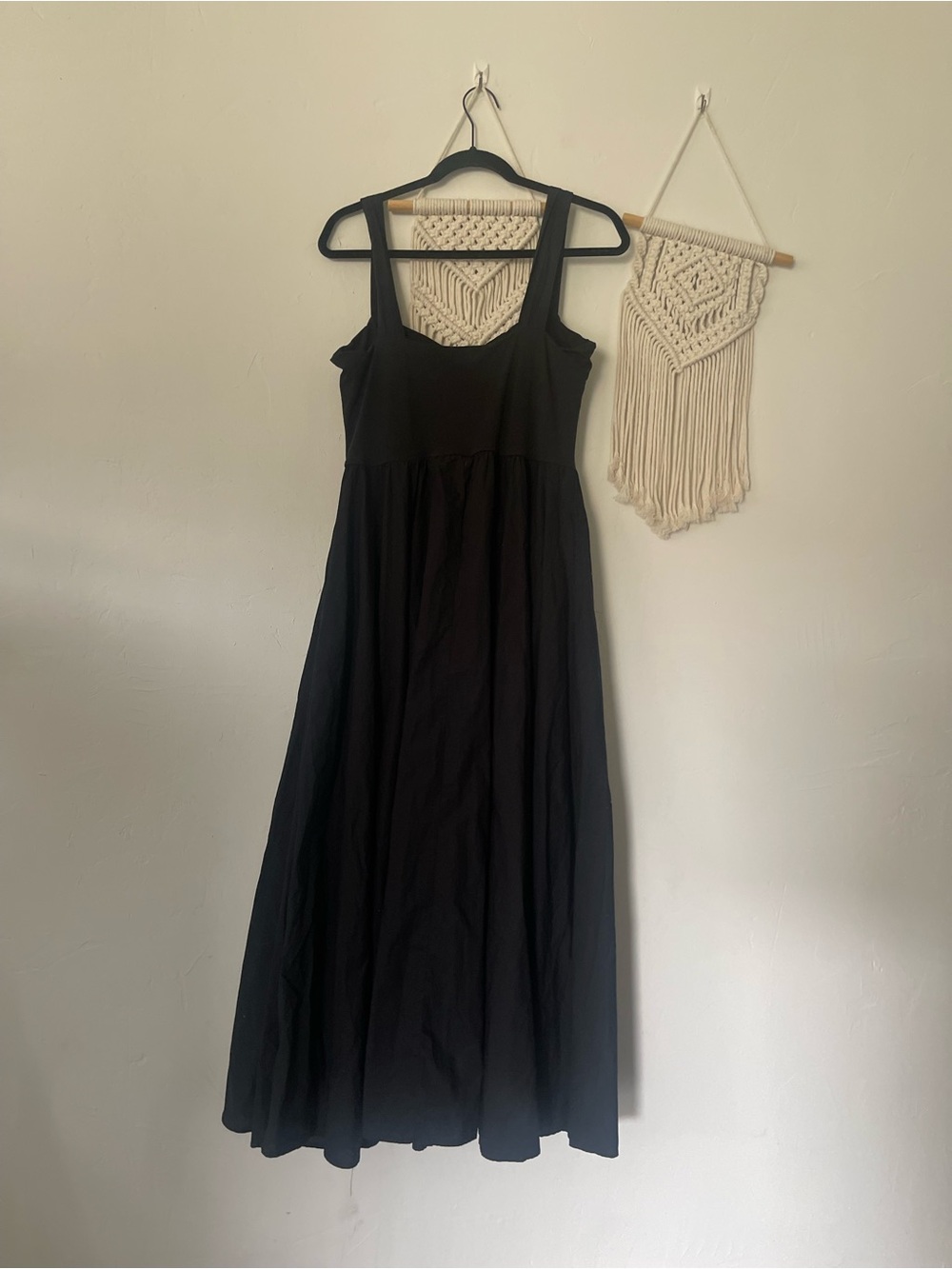 J. Crew Tank Dress Maxi with Poplin with Poplin Skirt Black - Picture 4 of 7